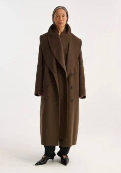 Outlet RÓHE DOUBLE-FACED WOOL SCARF COAT