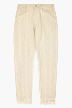 Shop ISABEL MARANT ÉTOILE DRIANE COTTON PANTS Ecru