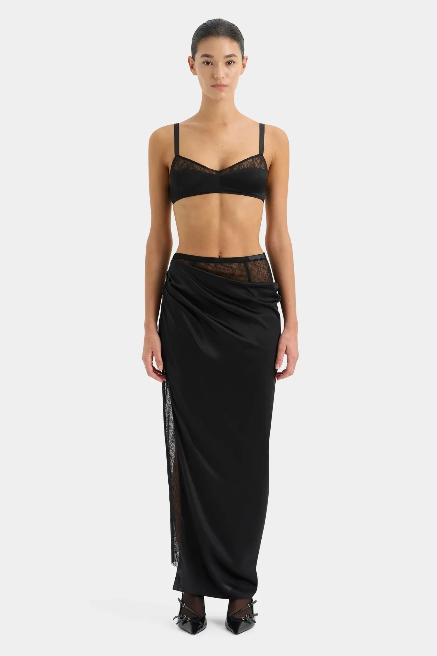 Outlet SIR DUNYA DRAPED SKIRT Black