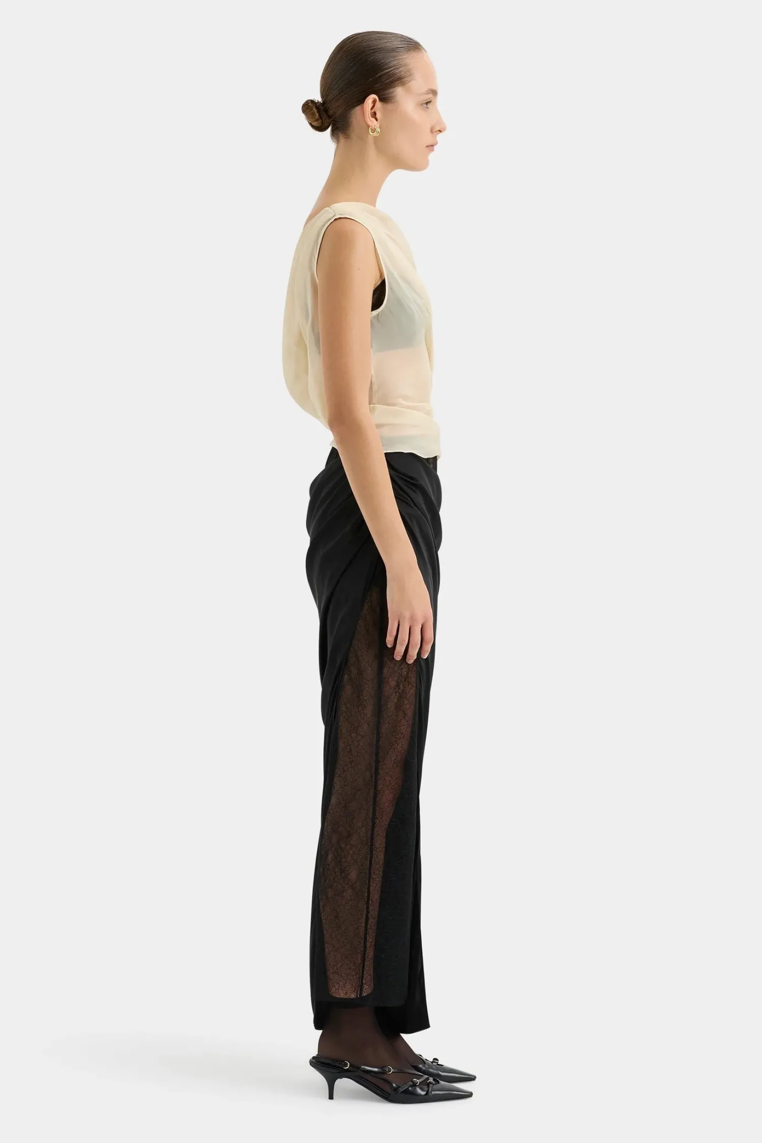 Outlet SIR DUNYA DRAPED SKIRT Black