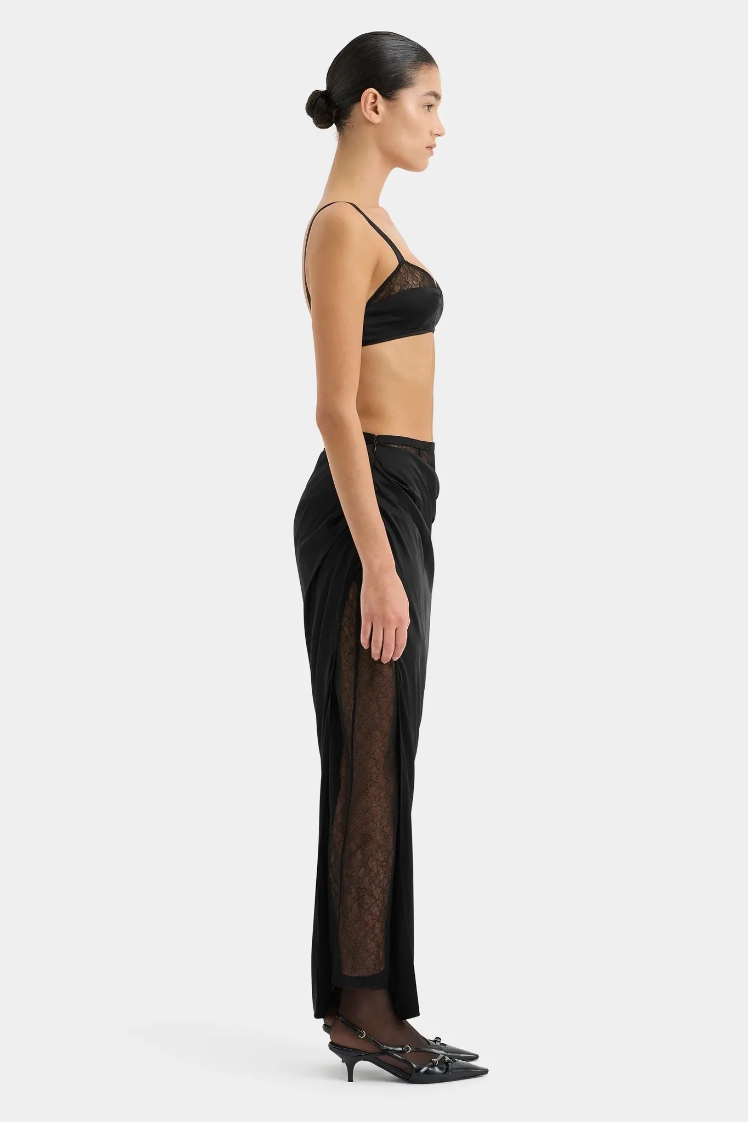 Outlet SIR DUNYA DRAPED SKIRT Black
