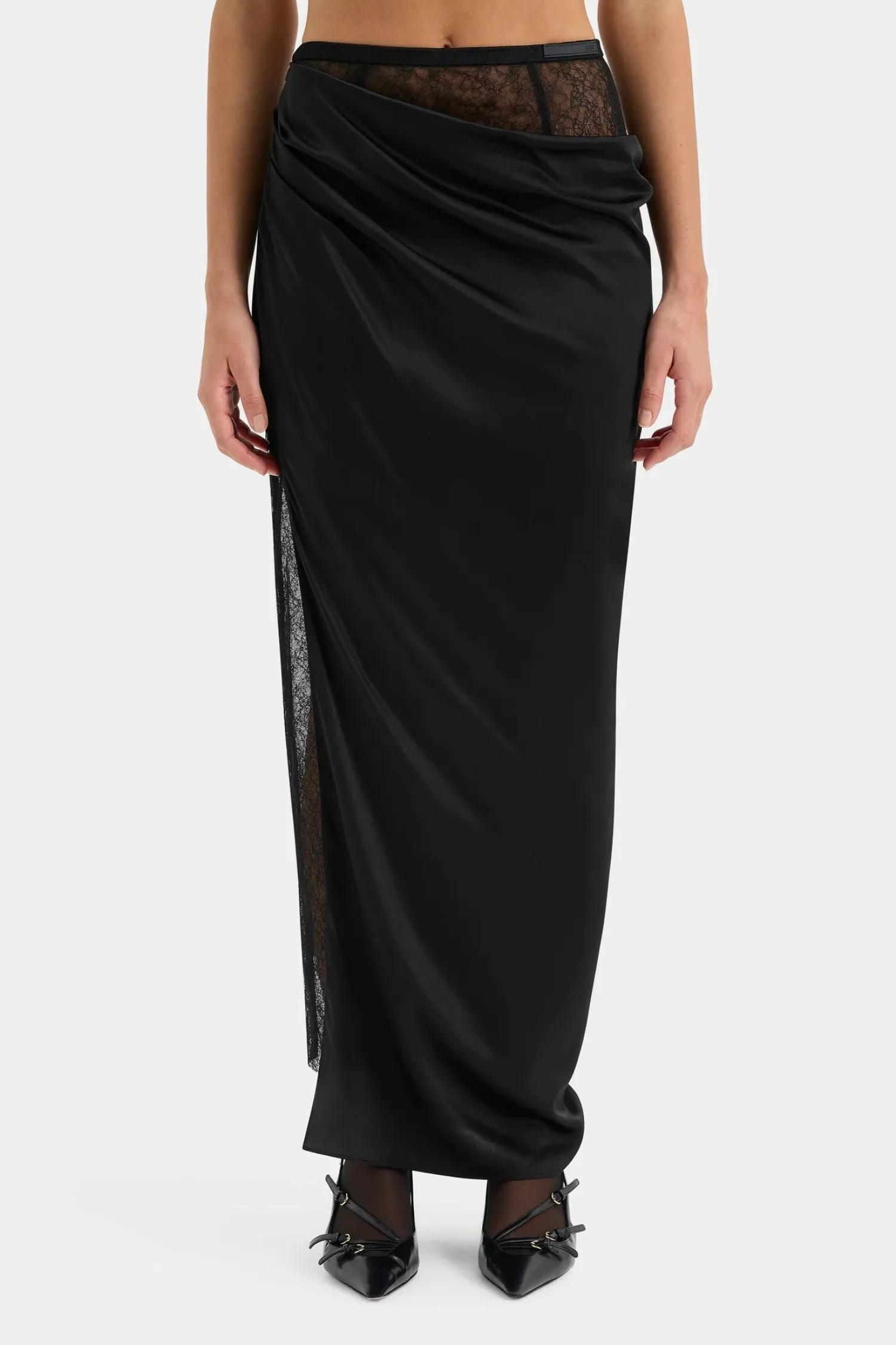 Outlet SIR DUNYA DRAPED SKIRT Black