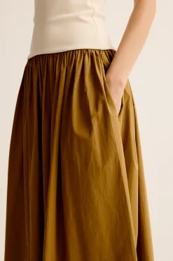 Clearance ESSE DUO STRAPLESS KNIT COTTON DRESS Light/Olive