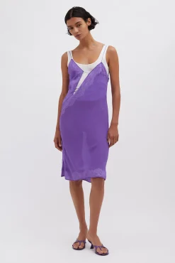 Best Sale CHRISTOPHER ESBER ENCASED LACE CAMI/ TANK DRESS Grape/White