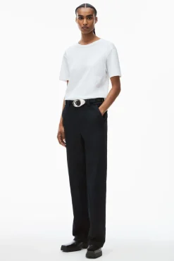 Fashion ALEXANDERWANG.T ESSENTIAL JSY SS TEE W/ PUFF LOGO & BOUND NECK White