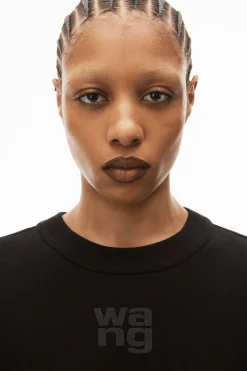 Fashion ALEXANDERWANG.T ESSENTIAL TERRY CREW SWEATSHIRT WITH PUFF PAINT LOGO