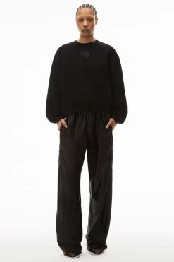Fashion ALEXANDERWANG.T ESSENTIAL TERRY CREW SWEATSHIRT WITH PUFF PAINT LOGO