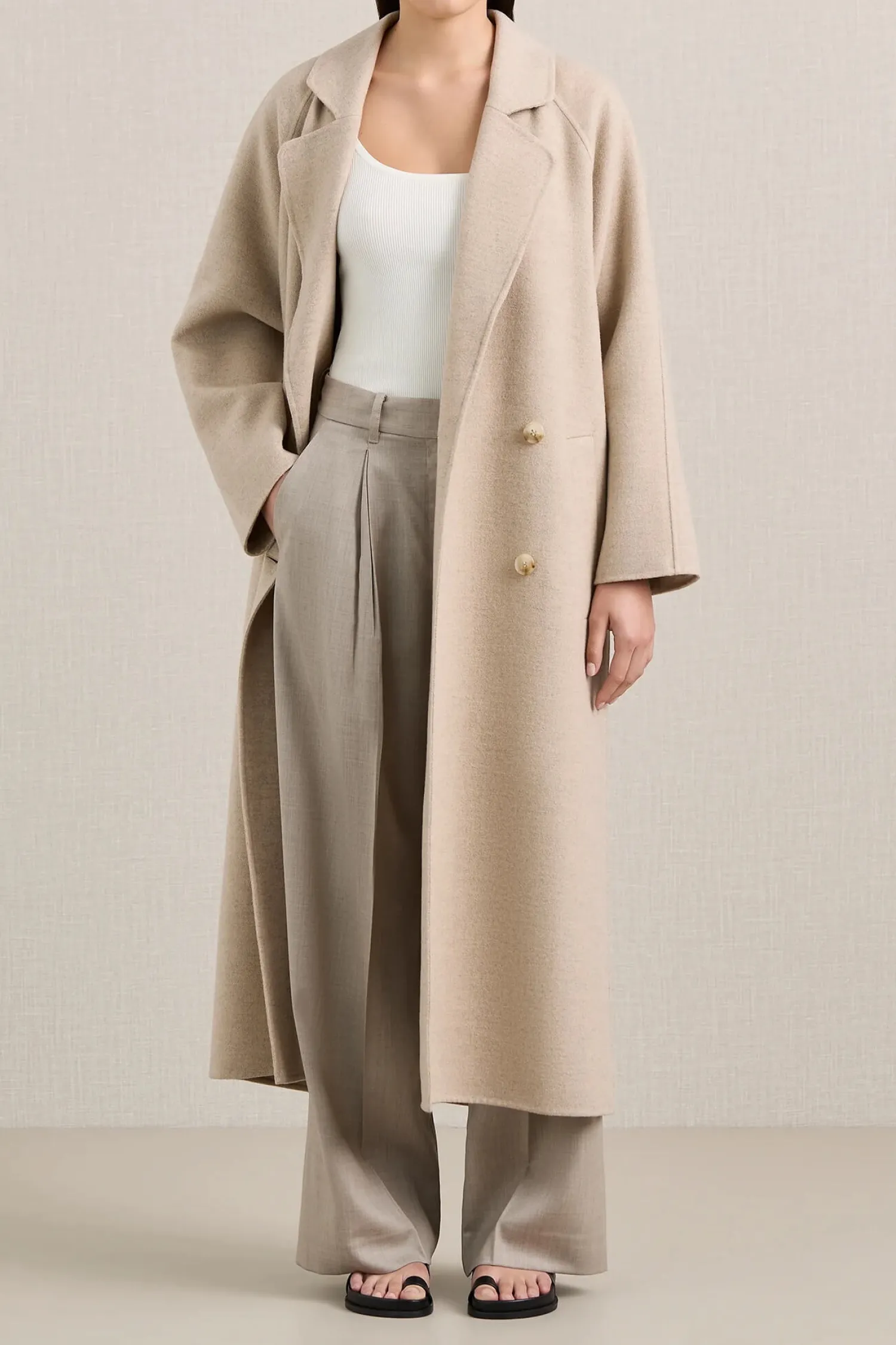 New A.EMERY EVANS COAT AlmondMelange