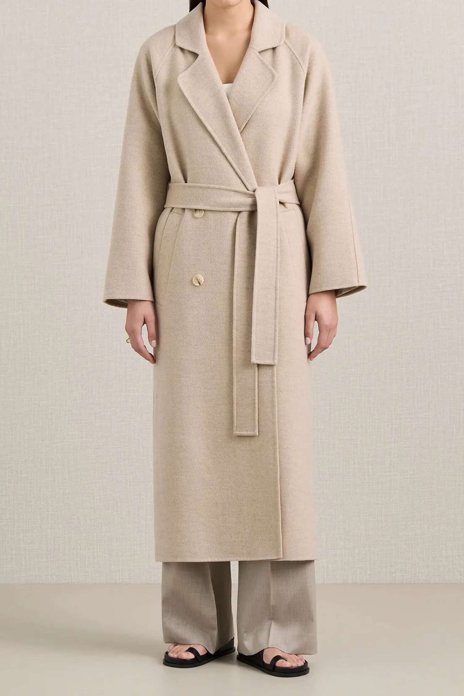 New A.EMERY EVANS COAT AlmondMelange