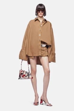 Cheap THE ATTICO FAY KHAKI MINI SKIRT Cachi