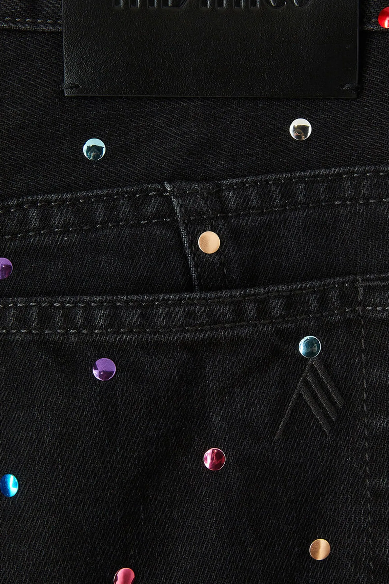 Online THE ATTICO FERN BLACK DENIM LONG PANTS BlackHotfixedStud