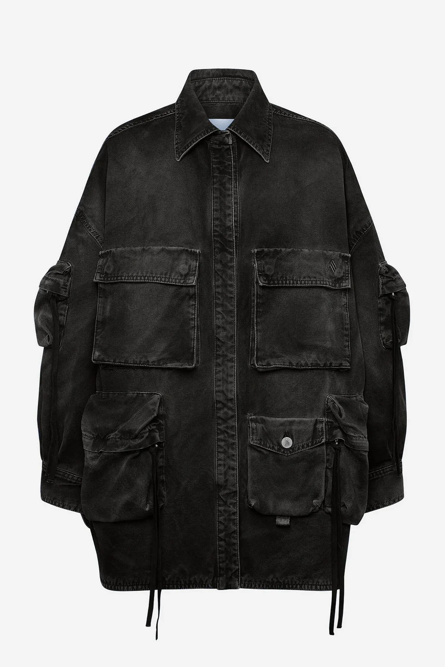 New THE ATTICO FERN BLACK SHORT COAT