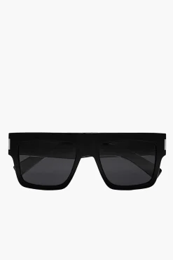 Clearance SAINT LAURENT FLAT-TOP THICK SQUARE SUNGLASSES Black