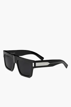 Clearance SAINT LAURENT FLAT-TOP THICK SQUARE SUNGLASSES Black