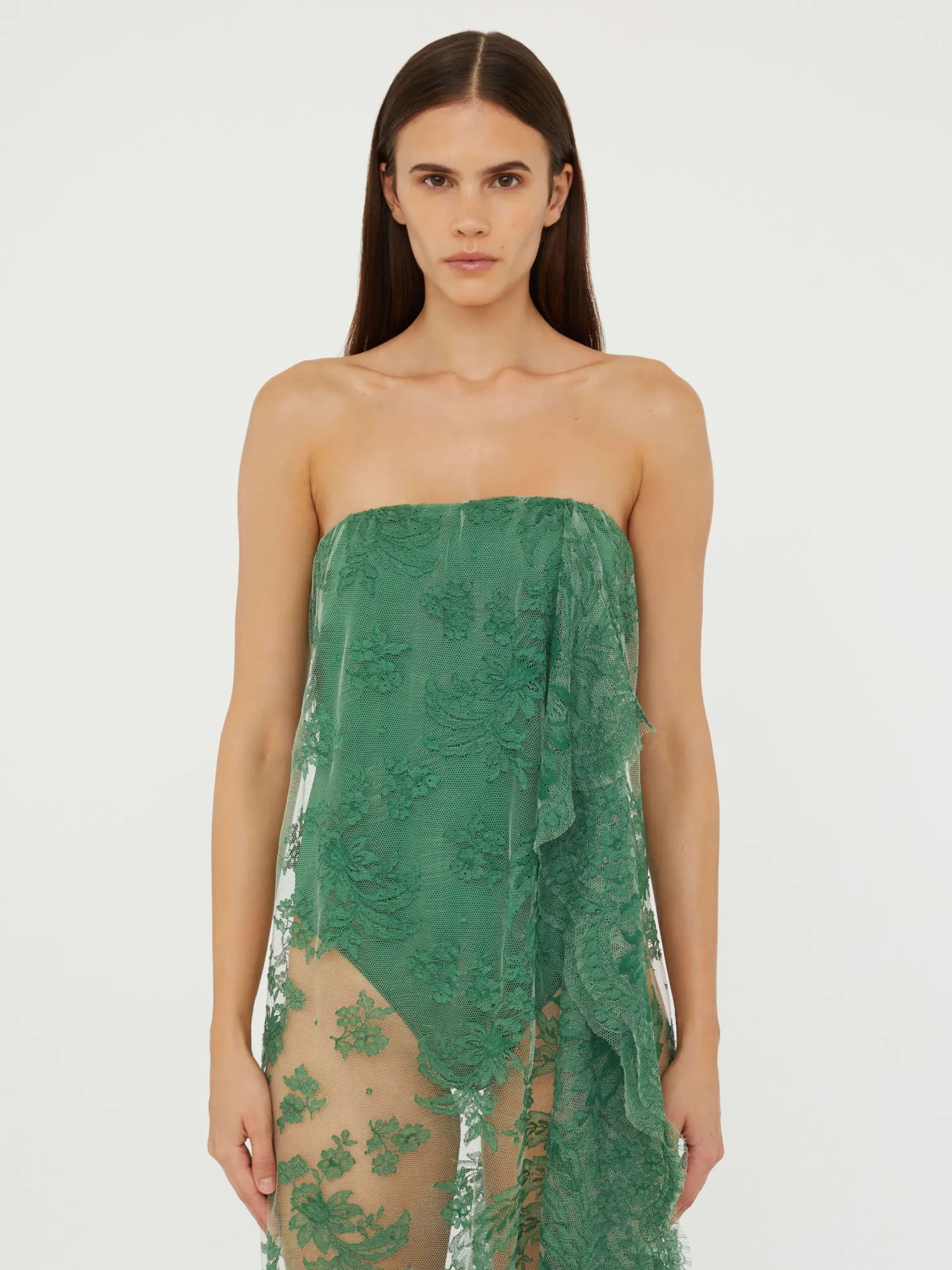 Discount CHRISTOPHER ESBER FLOATING LACE STRAPLESS DRESS Evergreen