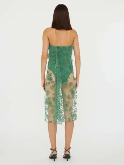 Discount CHRISTOPHER ESBER FLOATING LACE STRAPLESS DRESS Evergreen