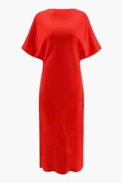 New RÓHE FLUID SILK DRESS Red