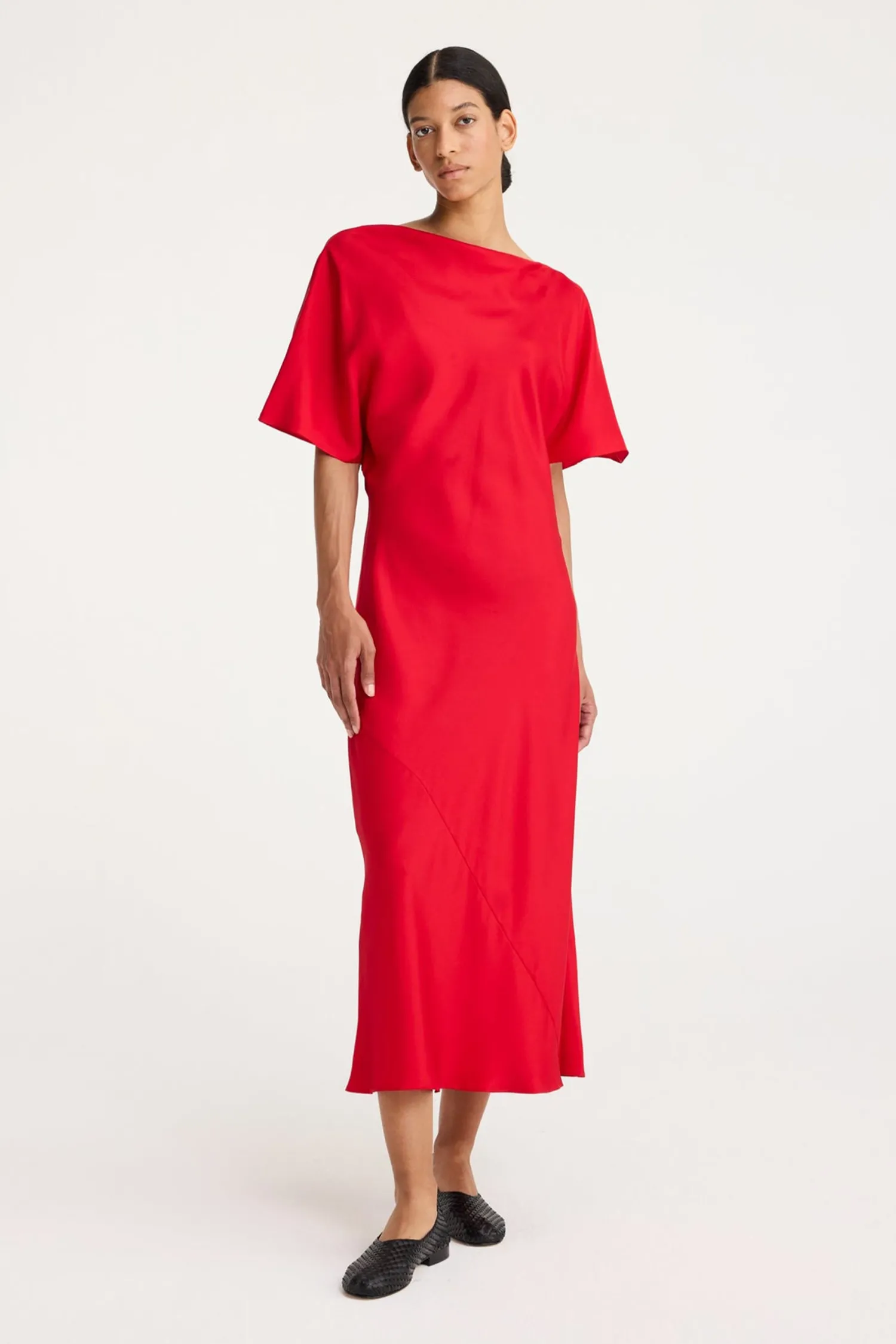 New RÓHE FLUID SILK DRESS Red