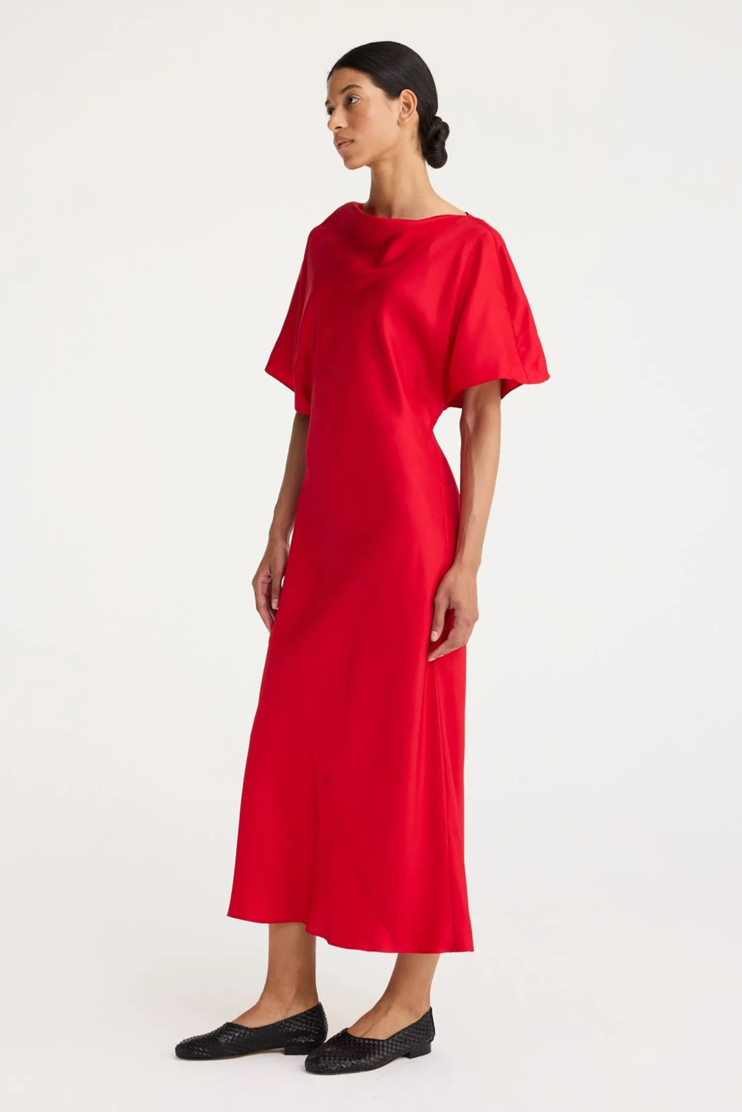 New RÓHE FLUID SILK DRESS Red