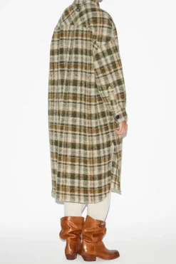 Flash Sale ISABEL MARANT ÉTOILE FONTIZI COAT Khaki/Ecru