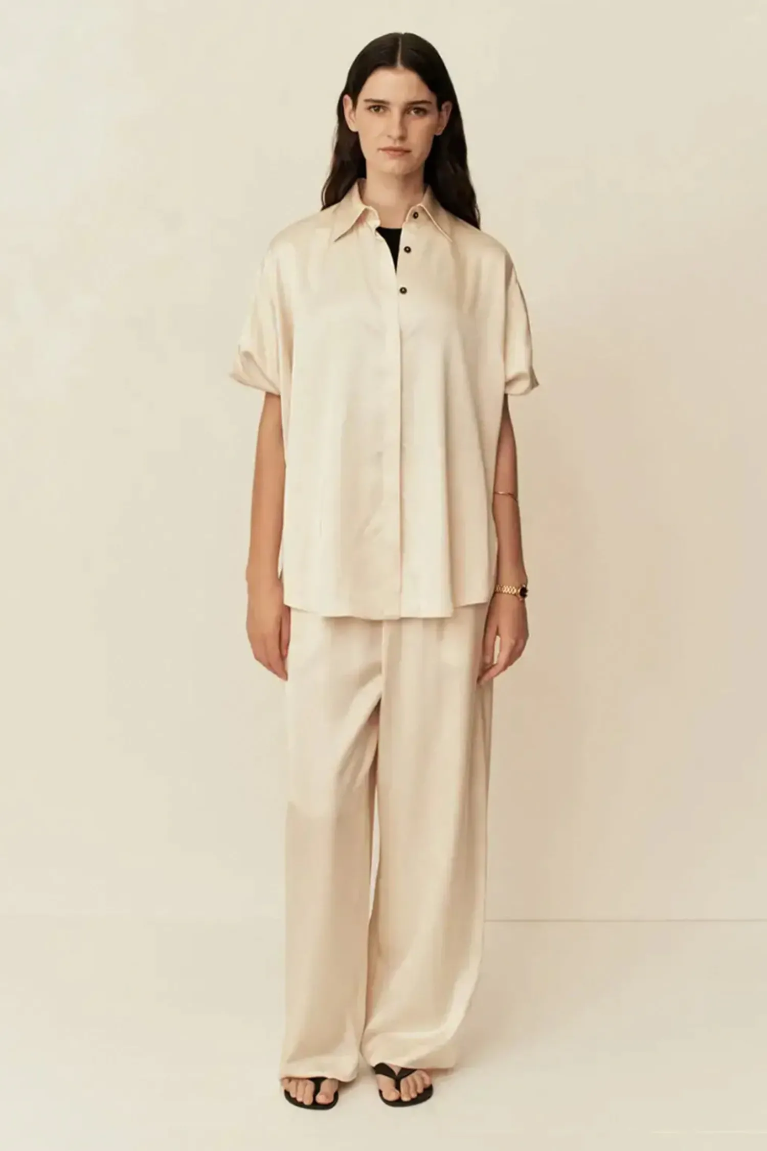 Online ESSE GATHERED PANTS Champagne