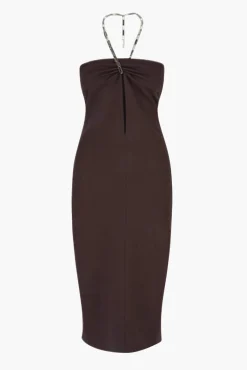 Best THE ATTICO GIONA MIDI DRESS DarkBrown