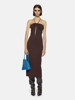 Best THE ATTICO GIONA MIDI DRESS DarkBrown