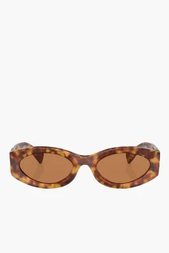 Best Sale MIU MIU GLIMPSE GEO SUNGLASSES Havana/Brown