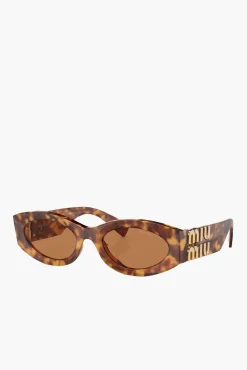 Best Sale MIU MIU GLIMPSE GEO SUNGLASSES Havana/Brown