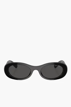 Online MIU MIU GLIMPSE OVAL SUNGLASSES Black