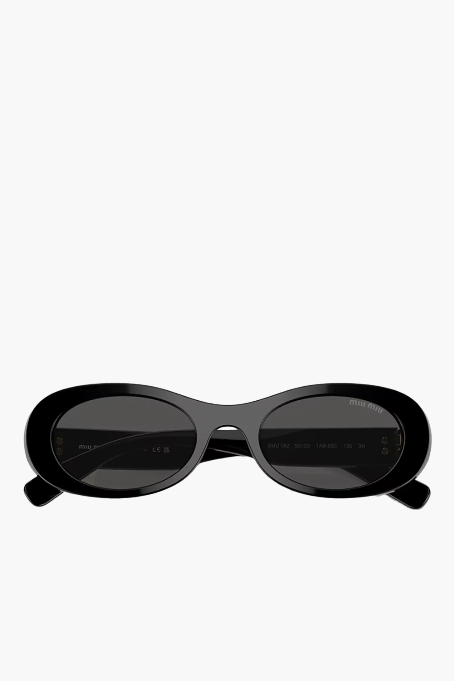 Online MIU MIU GLIMPSE OVAL SUNGLASSES Black