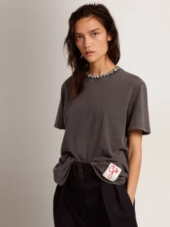 Sale GOLDEN GOOSE GOLDEN W'S REGULAR T-SHIRT AnthraciteGrey