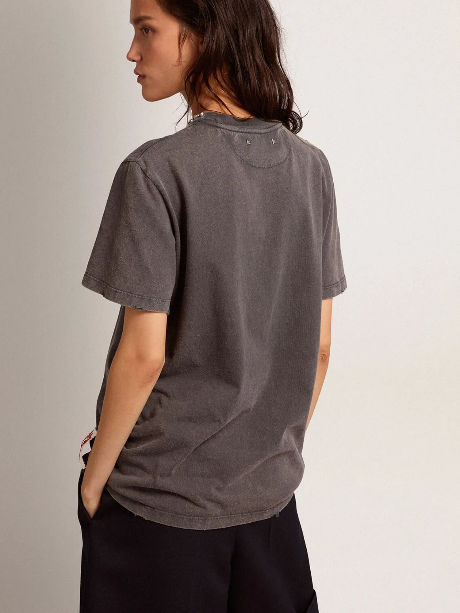 Sale GOLDEN GOOSE GOLDEN W'S REGULAR T-SHIRT AnthraciteGrey