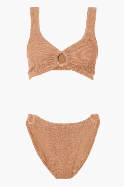Cheap HUNZA G HALLIE BIKINI MetallicCocoa