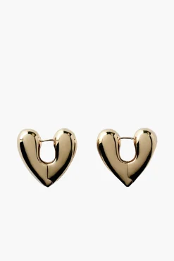 Shop ANNIKA INEZ HEART HOOPS - LARGE Gold