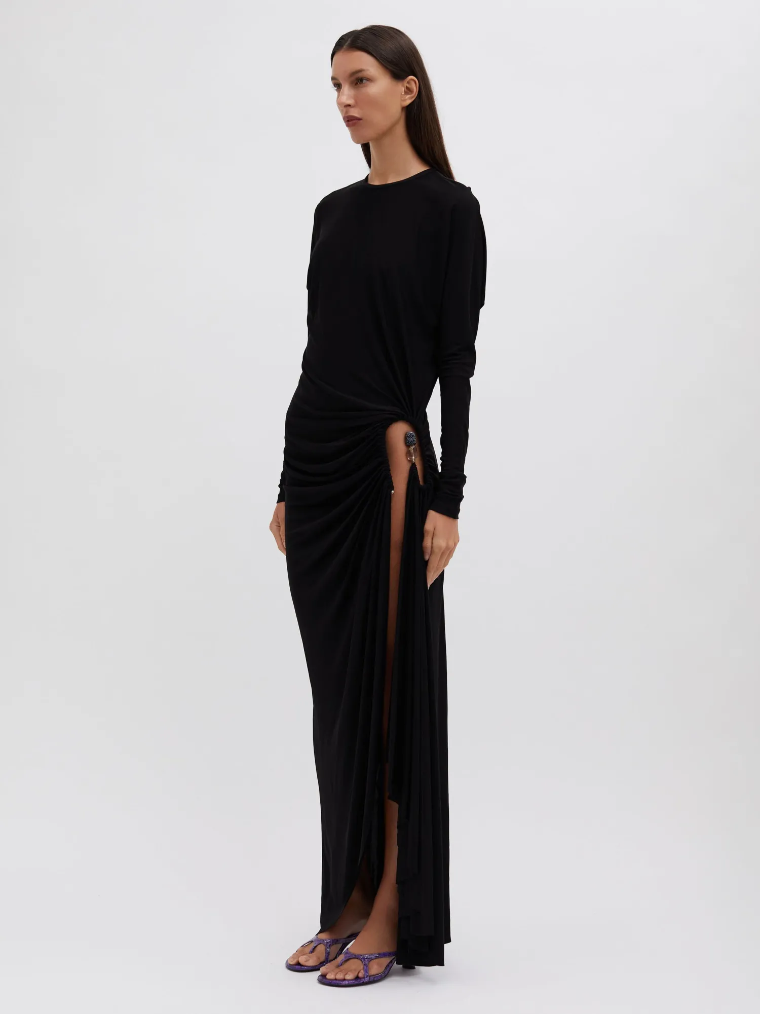 Fashion CHRISTOPHER ESBER HELIX CRYSTAL STONE L/S DRESS Black