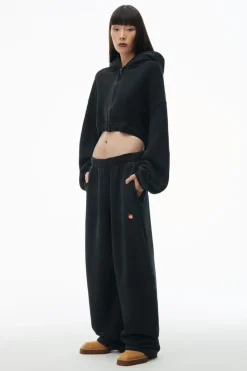 Cheap ALEXANDERWANG.T HIGH WAIST SWEATPANT W/ PIGMENT WASH + APPLE PUFF WashedJet