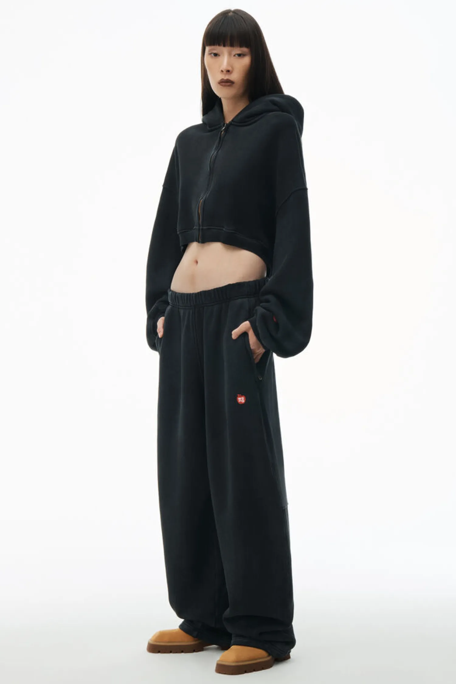 Cheap ALEXANDERWANG.T HIGH WAIST SWEATPANT W/ PIGMENT WASH + APPLE PUFF WashedJet