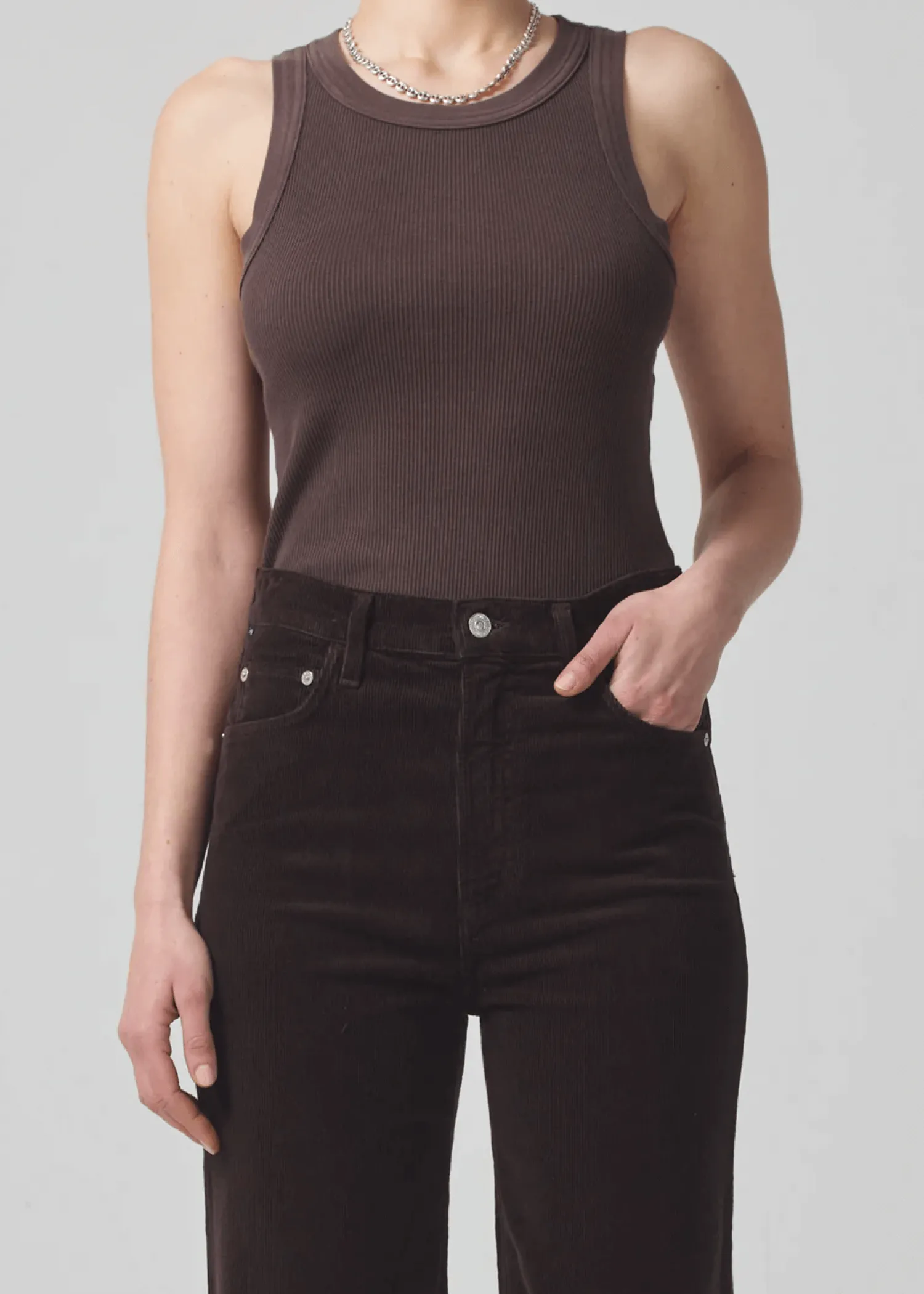 Cheap CITIZENS OF HUMANITY ISABEL RIB TANK FigBrown