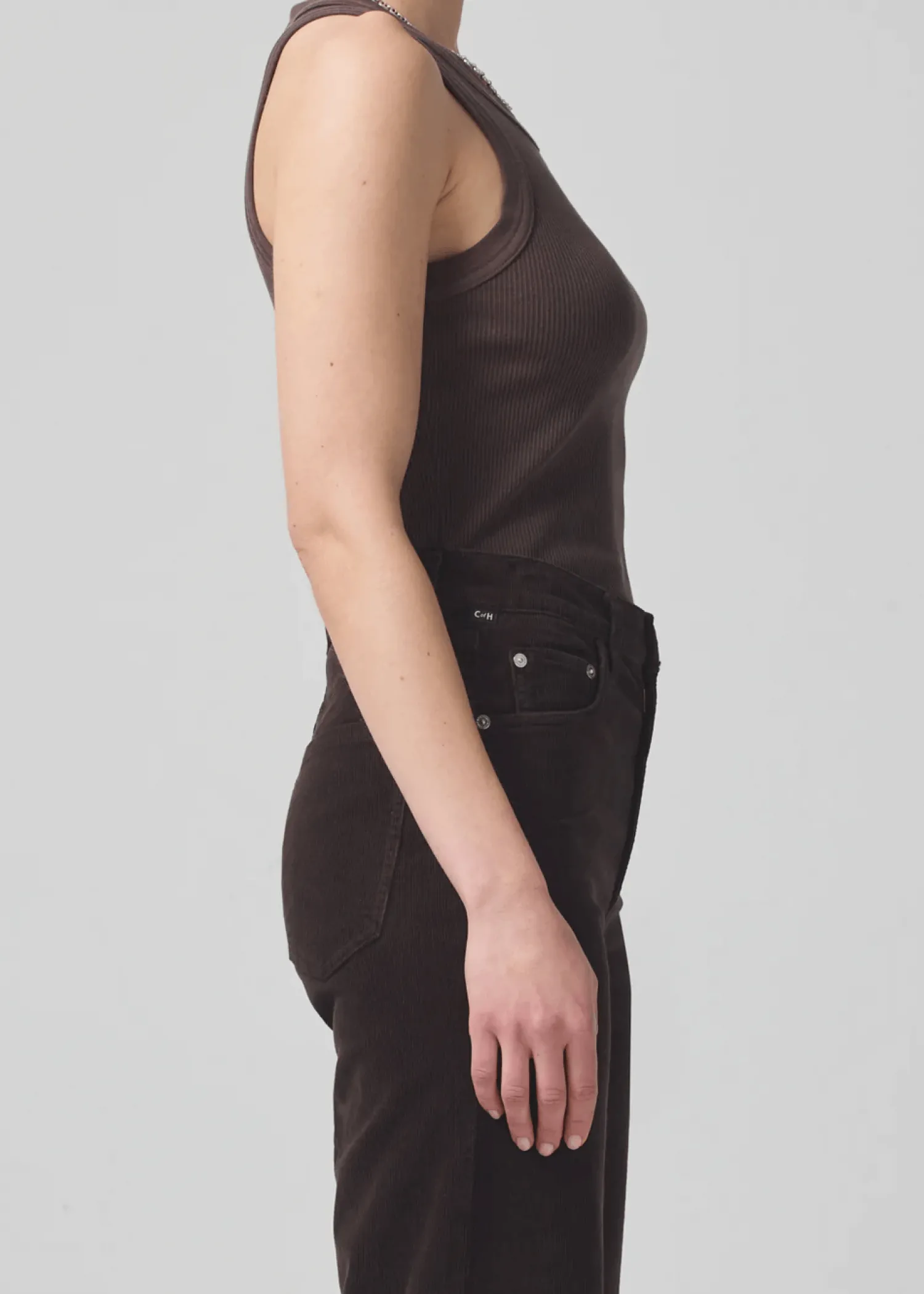Cheap CITIZENS OF HUMANITY ISABEL RIB TANK FigBrown