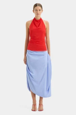 Sale SIR JACQUES MESH HALTER TOP PomeloRed