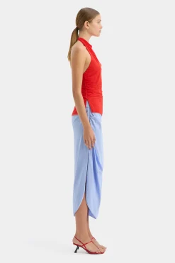 Sale SIR JACQUES MESH HALTER TOP PomeloRed