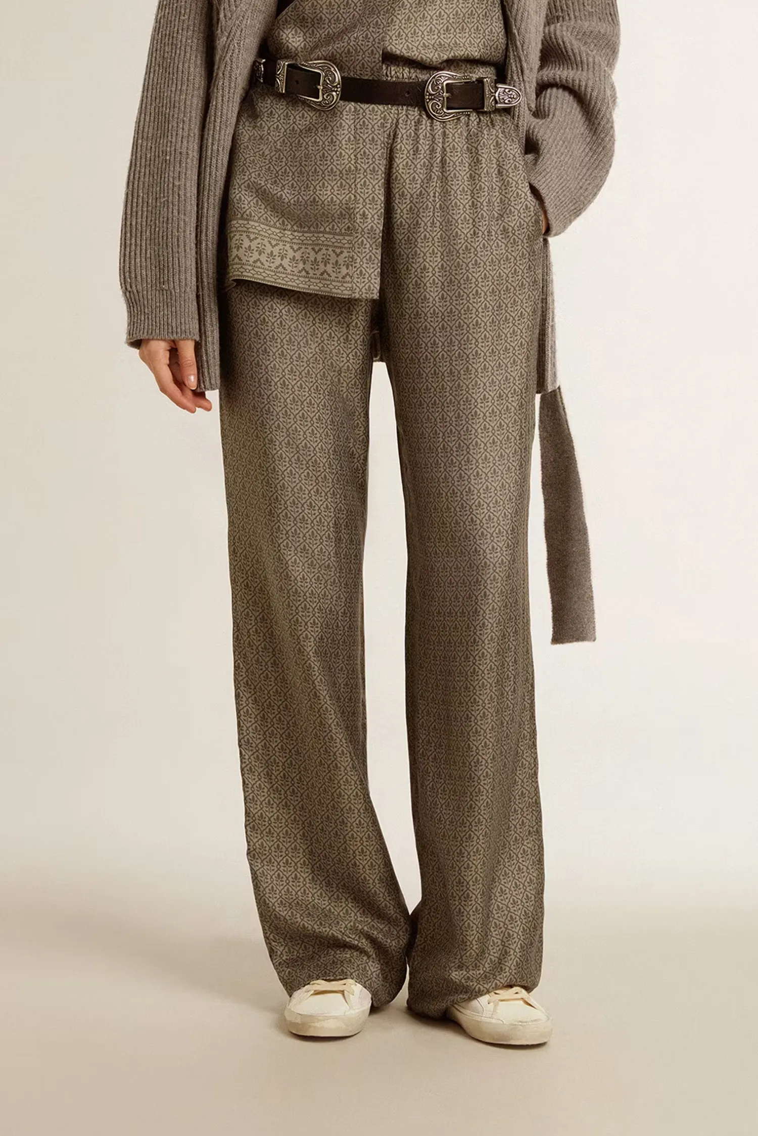 Outlet GOLDEN GOOSE JOURNEY W'S JOGGING PANTS TWILL ALLOVER PRINT