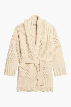 Online GOLDEN GOOSE JOURNEY W'S KNIT BELTED CARDIGAN Papyrus