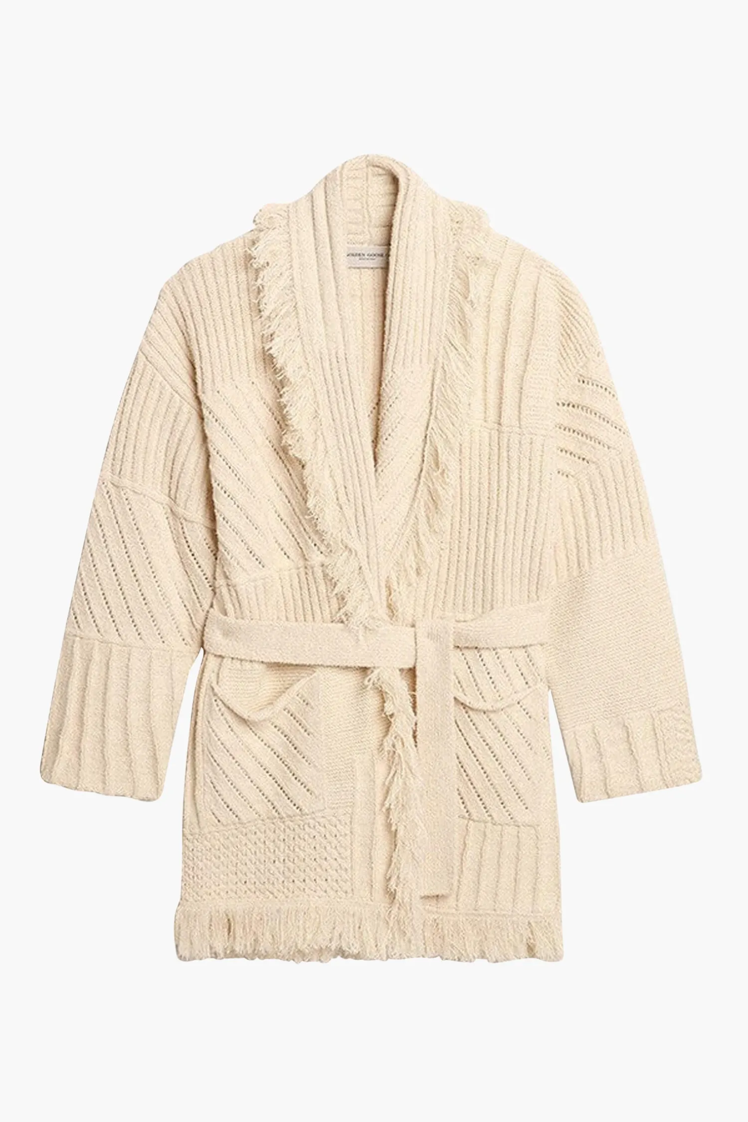 Online GOLDEN GOOSE JOURNEY W'S KNIT BELTED CARDIGAN Papyrus