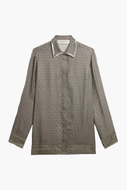 New GOLDEN GOOSE JOURNEY W'S SHIRT PAJAMAS TWILL ALLOVER PRINT W EMBROIDERY MoonMist