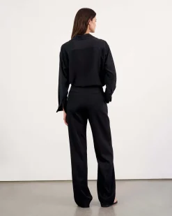 Best Sale NILI LOTAN JULIEN SHIRT Black