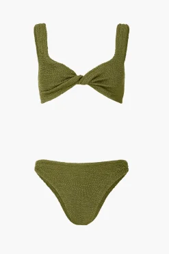 Discount HUNZA G JUNO BIKINI MetallicMoss