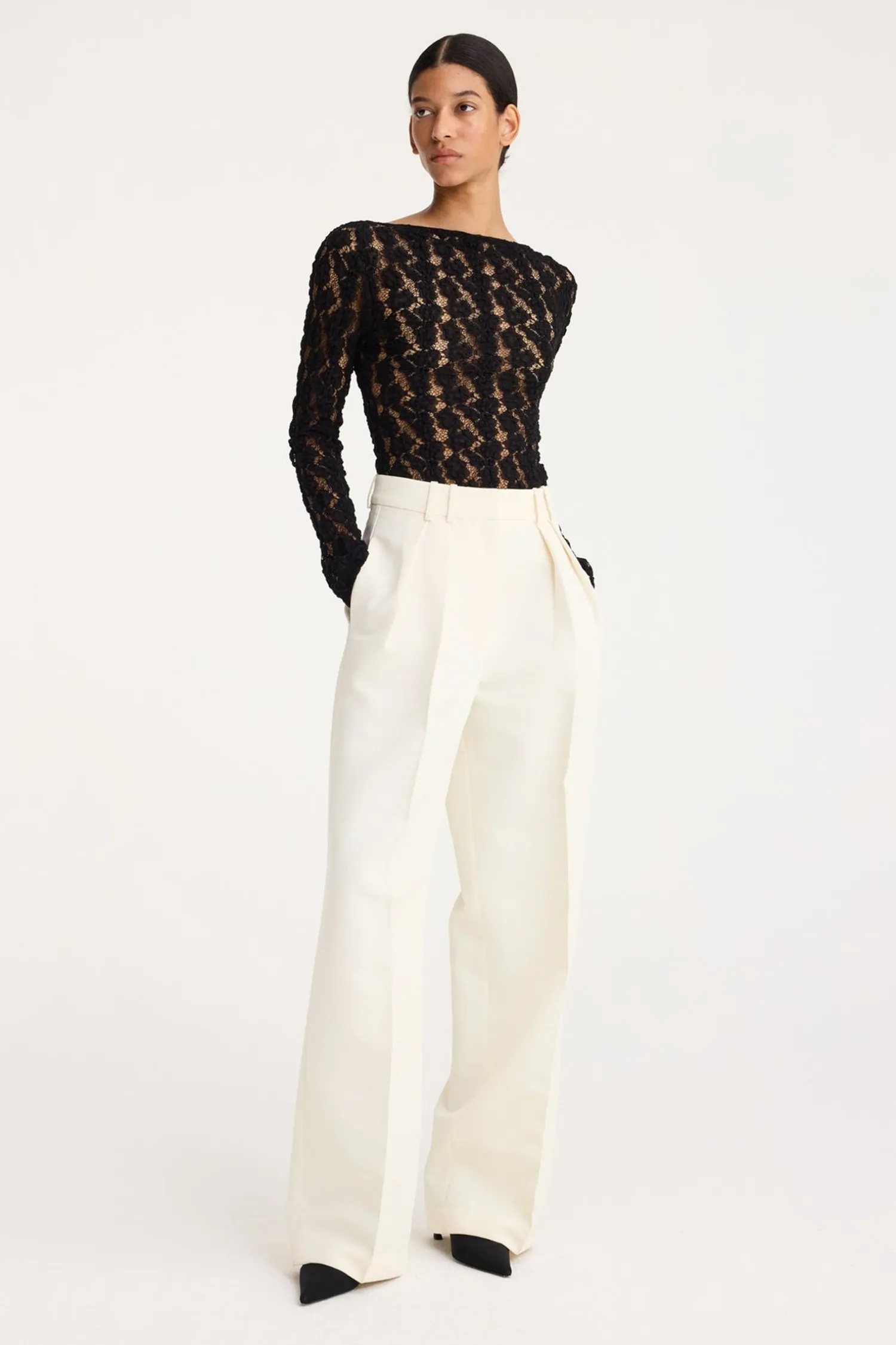 Best Sale RÓHE LACE BOAT NECK TOP