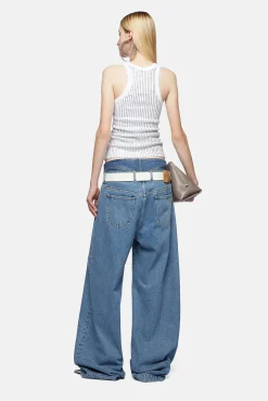 Clearance THE ATTICO LIGHT BLUE LONG PANTS LightBlueDenim